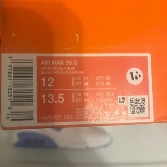 Nike Air Max 90 G White and Royal Pulse